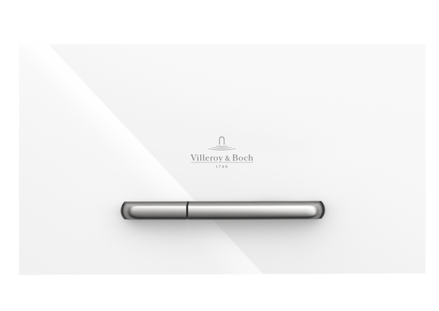 ViConnect M300 Flush Plate Glossy White Glass | Satin Button