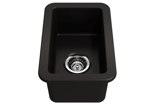 KIT - Cuisine 30x46 Inset / Undermount Fireclay Sink - Matte Black