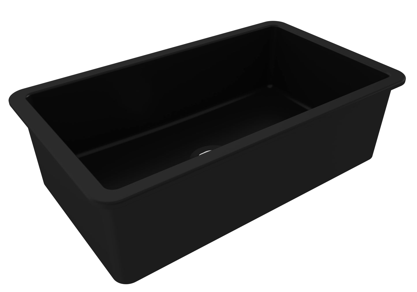 KIT - Cuisine 81x48 Inset / Undermount Fireclay Sink - Matte Black