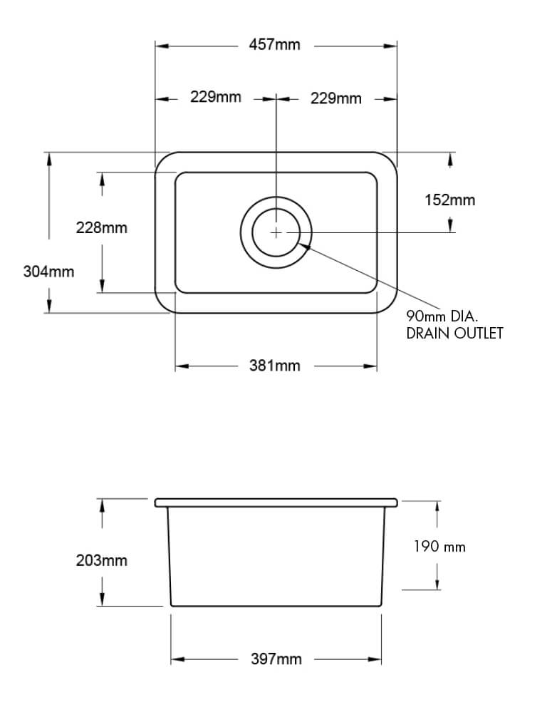 KIT - Cuisine 30x46 Inset / Undermount Fireclay Sink - Matte Black