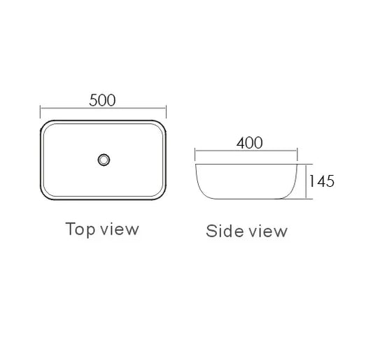 Artis Square 500x400x145 Gloss White Basin