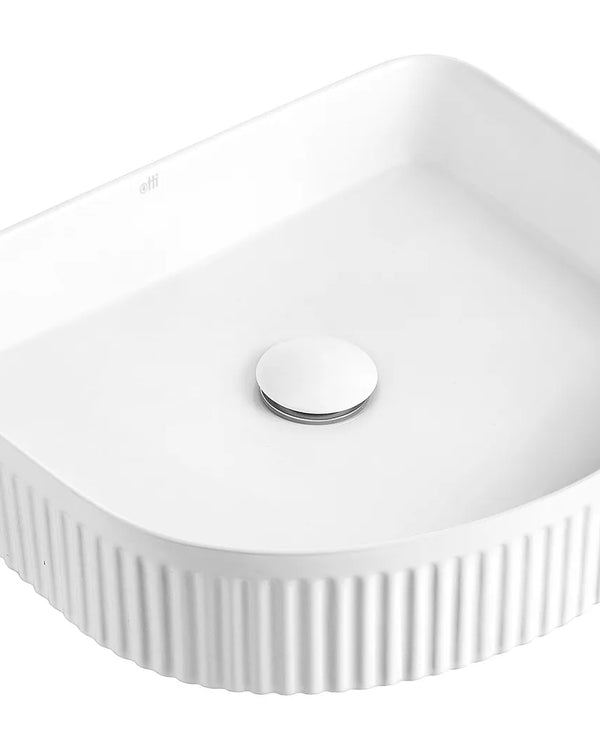 Archie 415x365x100 Matte White Fluted Basin