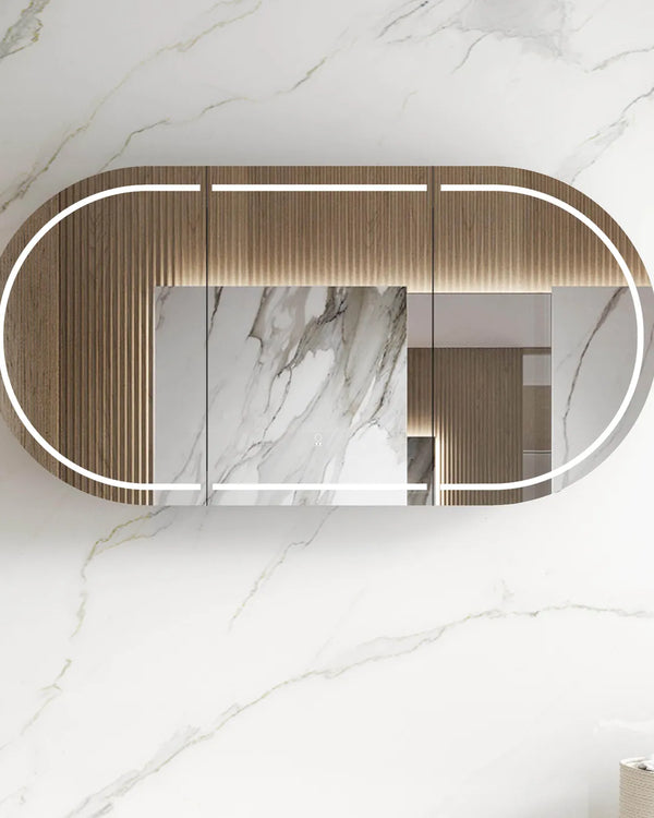 LED Bondi 1800x900 Natural Oak Shaving Cabinet