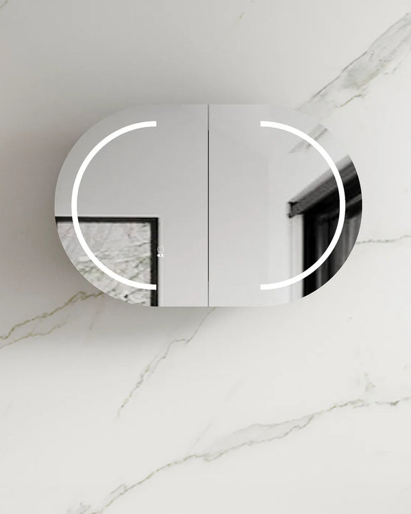 LED Bondi 900x600 White Shaving Cabinet