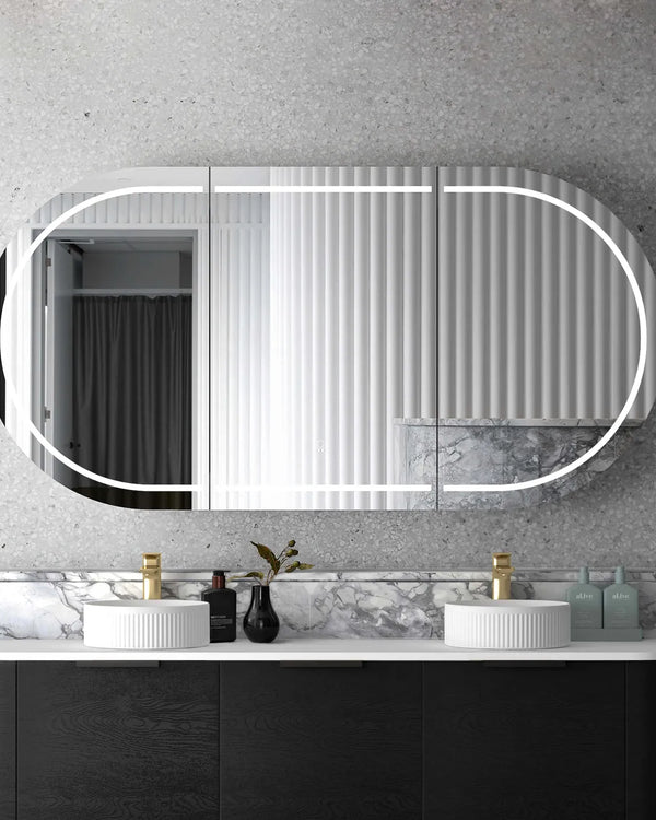 LED Bondi 1800x900 Black Oak Shaving Cabinet