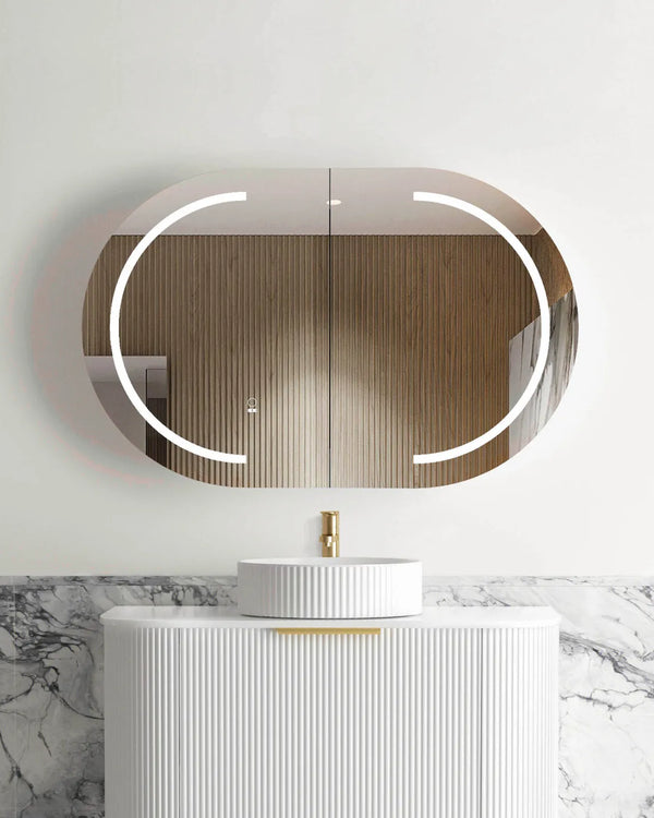 LED Bondi 900x600 Natural Oak Shaving Cabinet