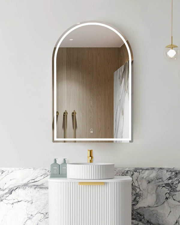 LED Archie 900x600 Natural Oak Shaving Cabinet