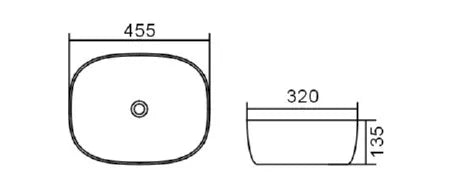 Artis O'96 455x320x135 Matte White Oval Basin Ultra Slim