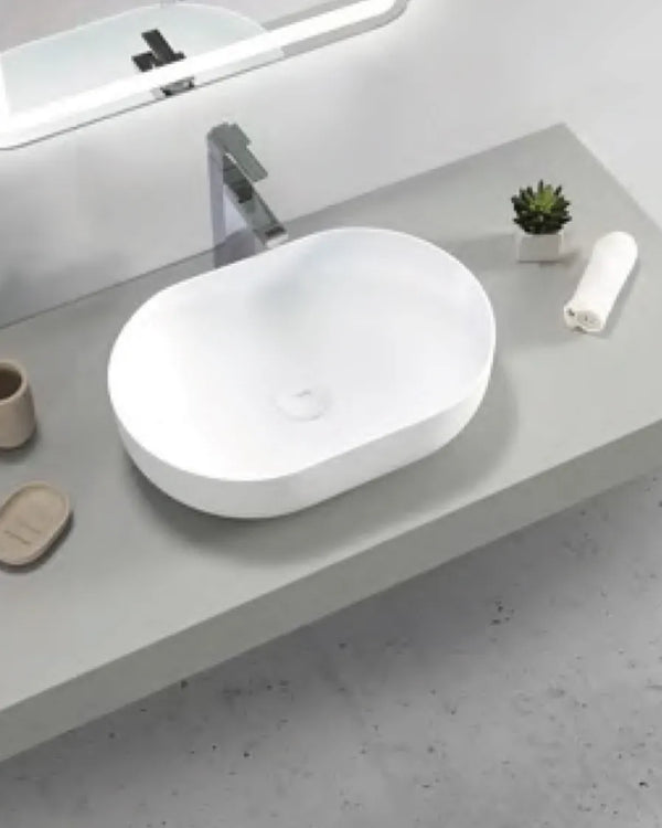 Portofino Solid Surface 500x345x135 Matte White Basin NF