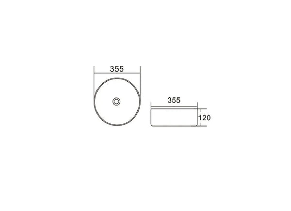 Artis 88 355x355x120 Gloss White With Silver Ring Basin