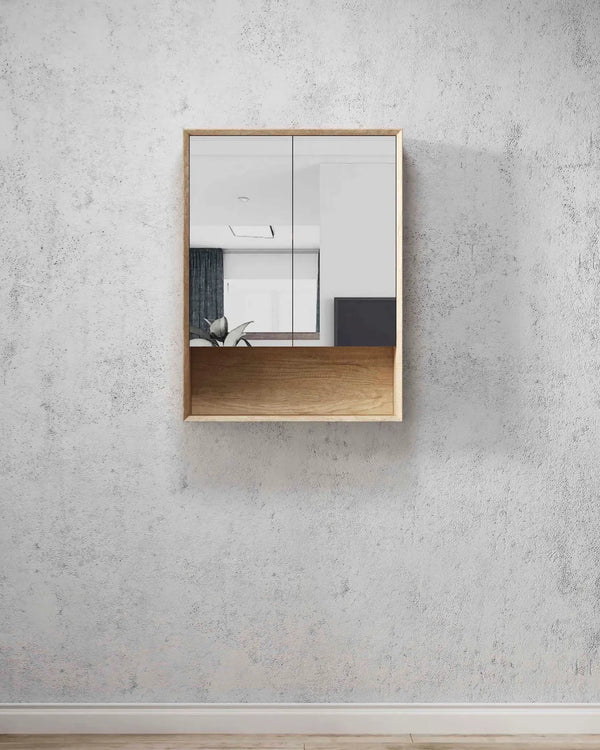 Byron 600x800 Natural Oak Shaving Cabinet