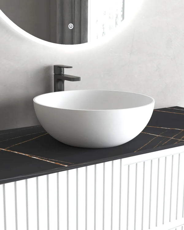 London Solid Surface 390x390x145 Matte White Basin NF
