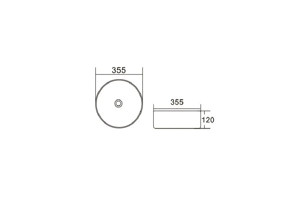 Artis 88 355x355x120 Matte White With Straight Edge Basin