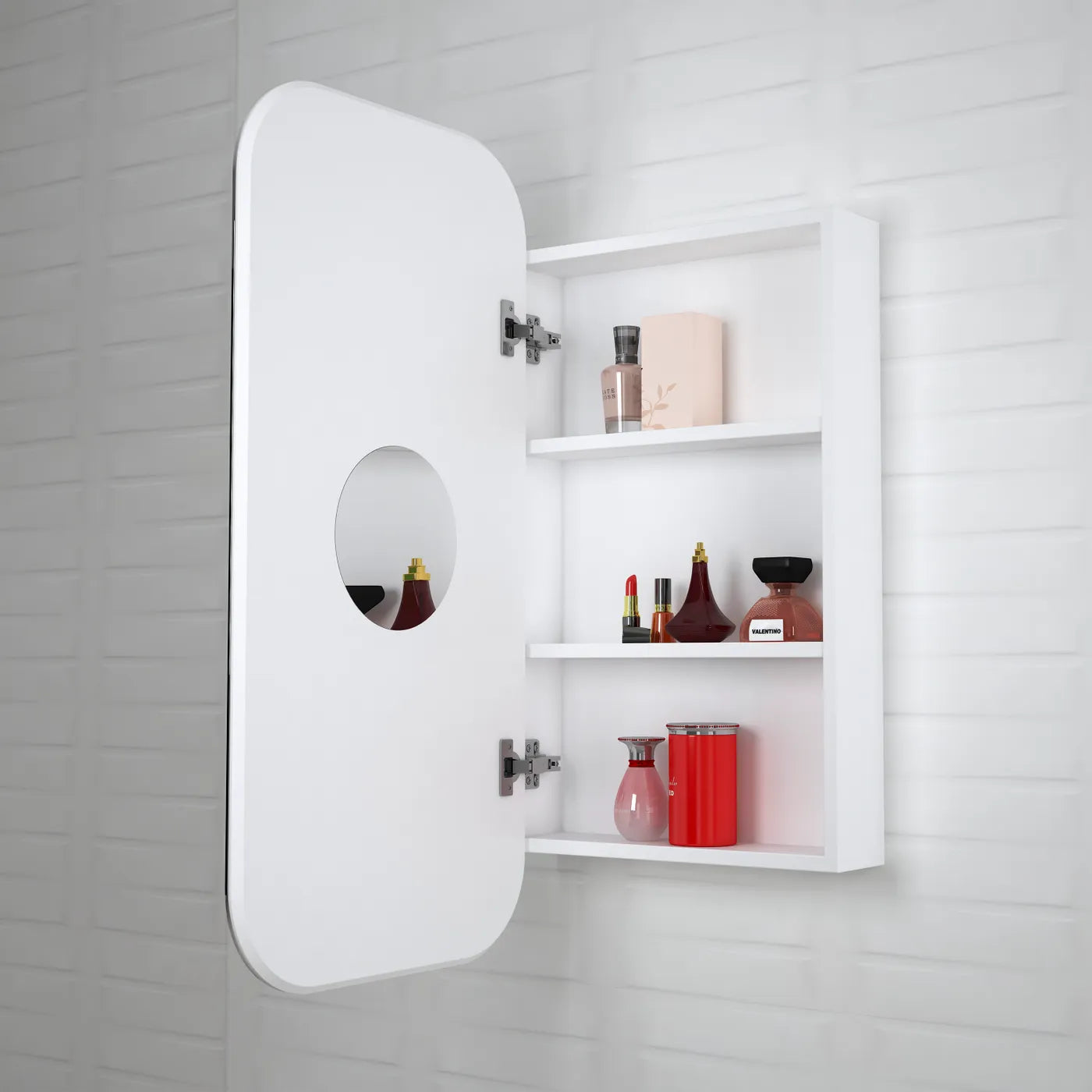 Newport 900x450 White Shaving Cabinet