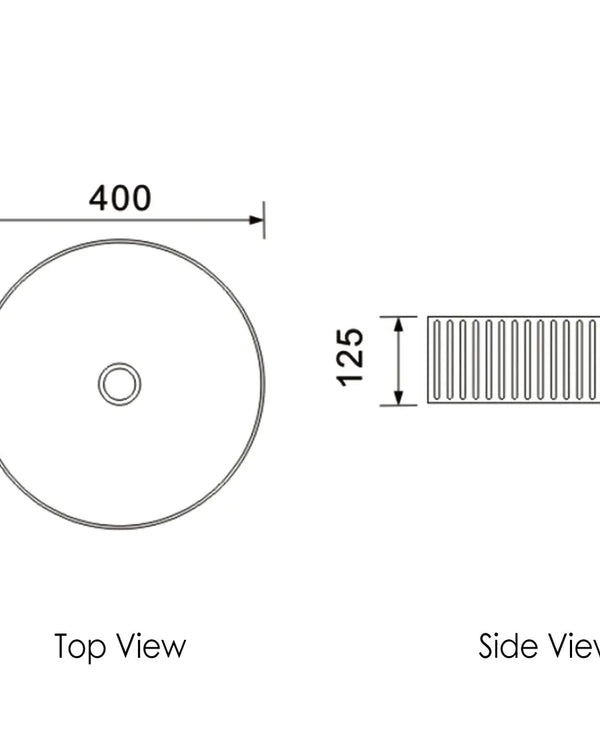 Marlo Round 400x400x120 Matte White Fluted Basin