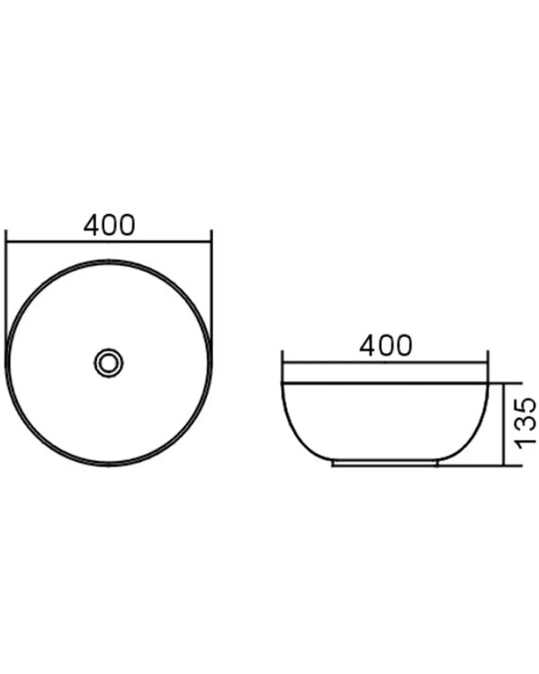 Bondi 400x400x135 Matte White Basin