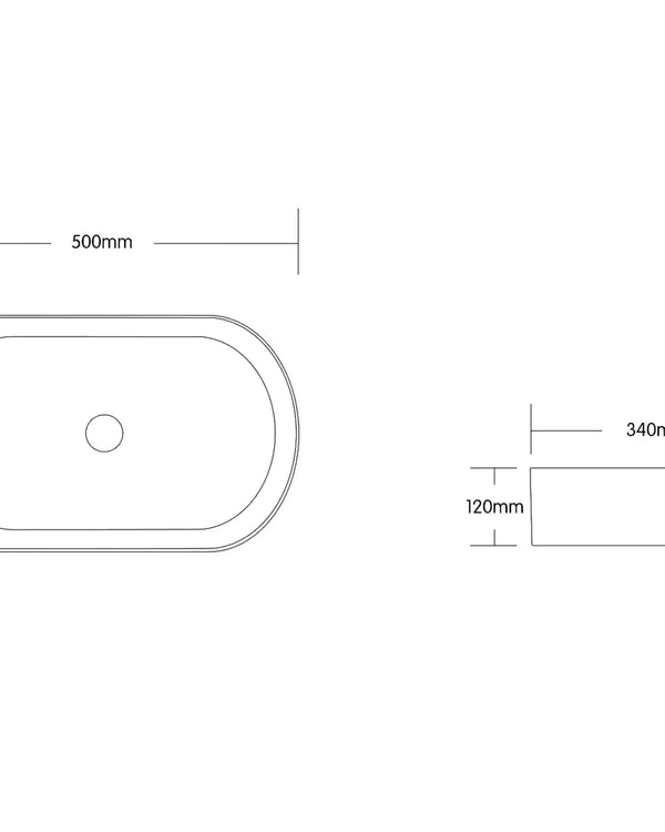 Quay Oval 500x340x120 Matte Black Basin