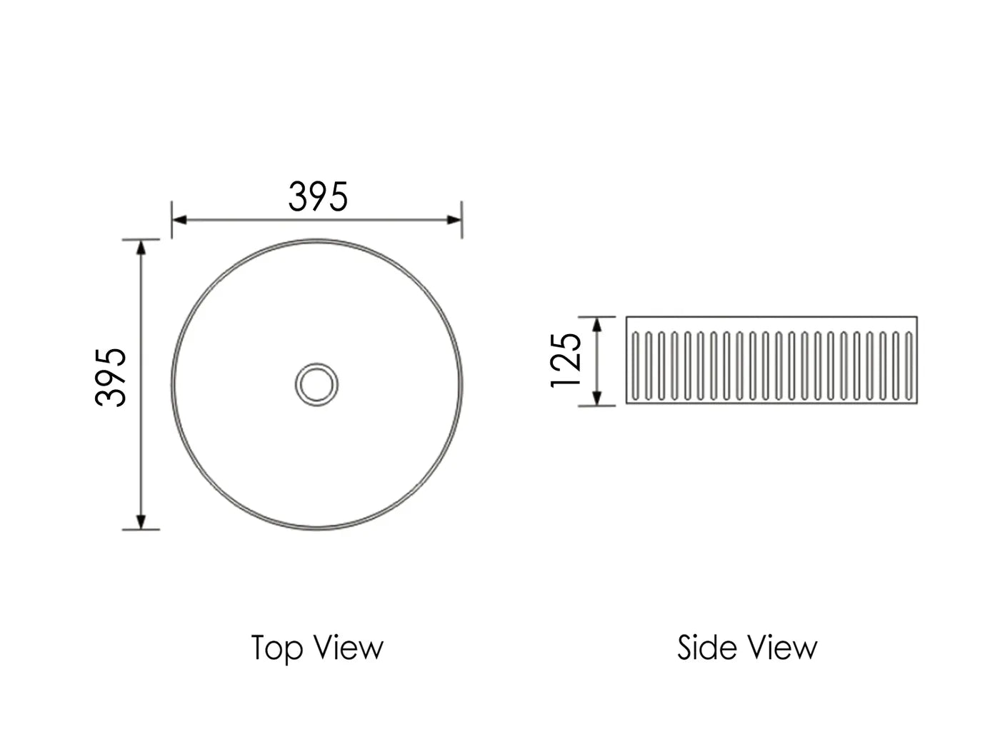 Oxford Round 395x395x125 Matte White Basin