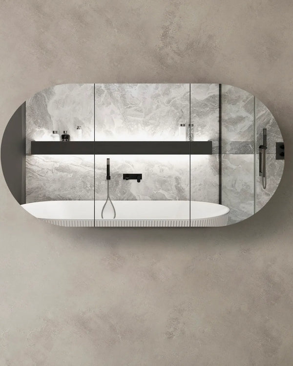 Bondi 1800x900 Black Oak Shaving Cabinet
