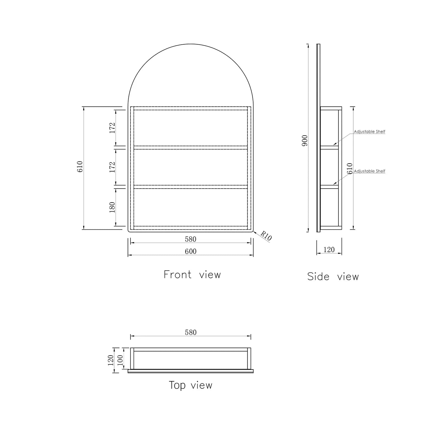 Archie 900mm Natural Oak Shaving Cabinet