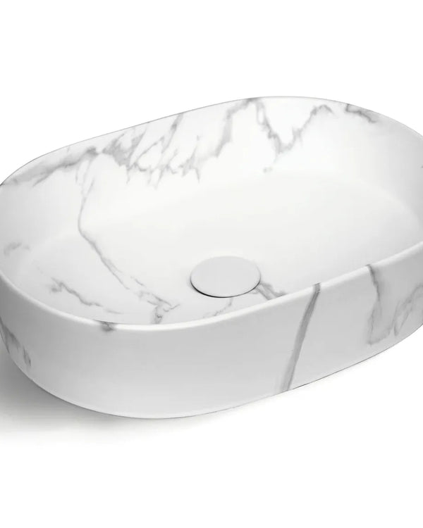 Quay Oval 500x340x120 Matte Carrara Basin