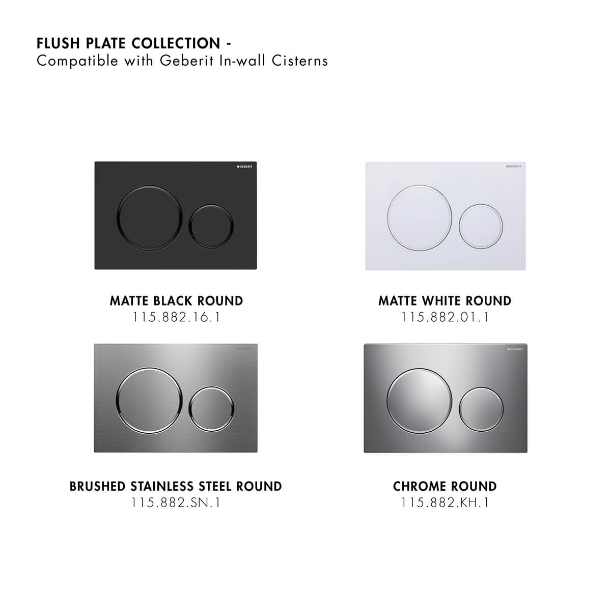 Narva Rimless Floor Pan with thin seat, Geberit Inwall Cistern & ABS Button