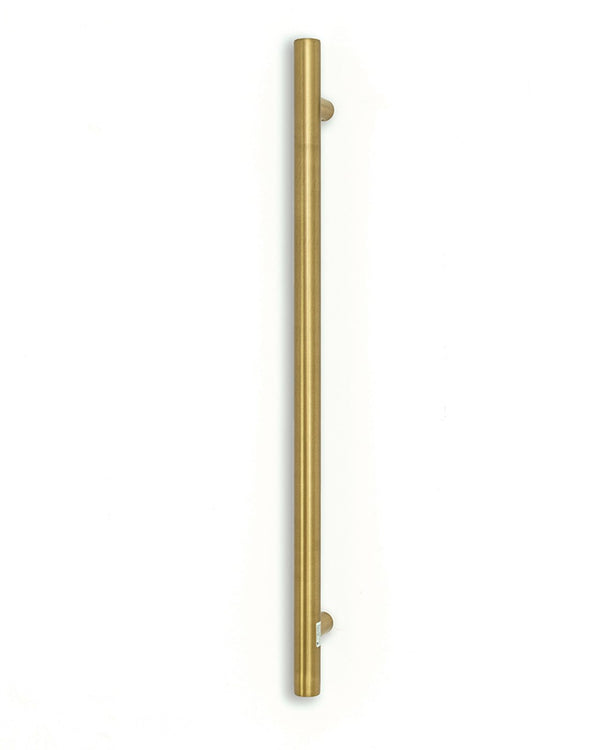 Vertical Single Heated Towel Rail 40 x 950mm Brushed Gold