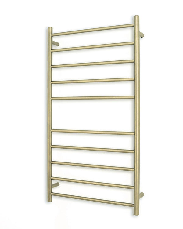 Light Gold 600 x 1100mm Rnd Heated Towel Rail RIGHT
