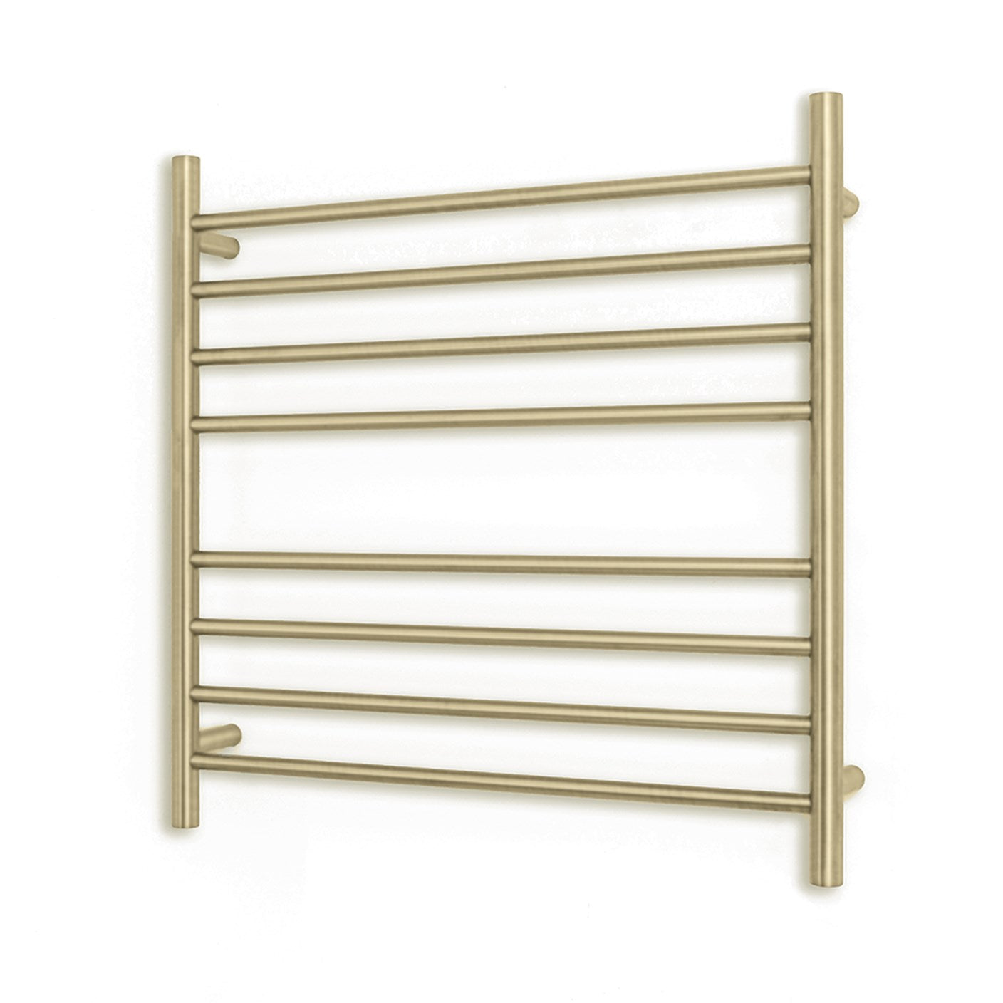 Light Gold 750 x 750mm Rnd Heated Towel Rail LEFT