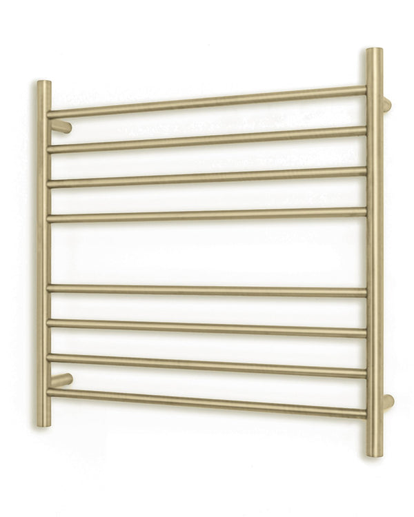 Light Gold 750 x 750mm Rnd Heated Towel Rail RIGHT