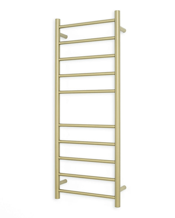 Light Gold 430 x 1100mm Rnd Heated Towel Rail LEFT