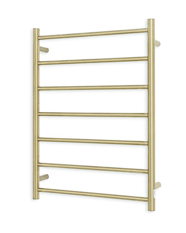 Light Gold 600 x 800mm Rnd Heated Towel Rail LEFT