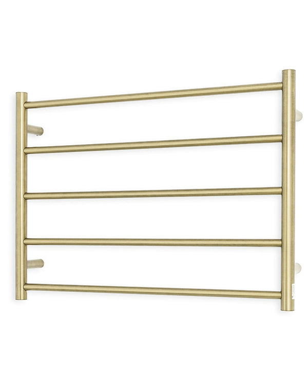 Light Gold 750 x 550mm Rnd Heated Towel Rail RIGHT