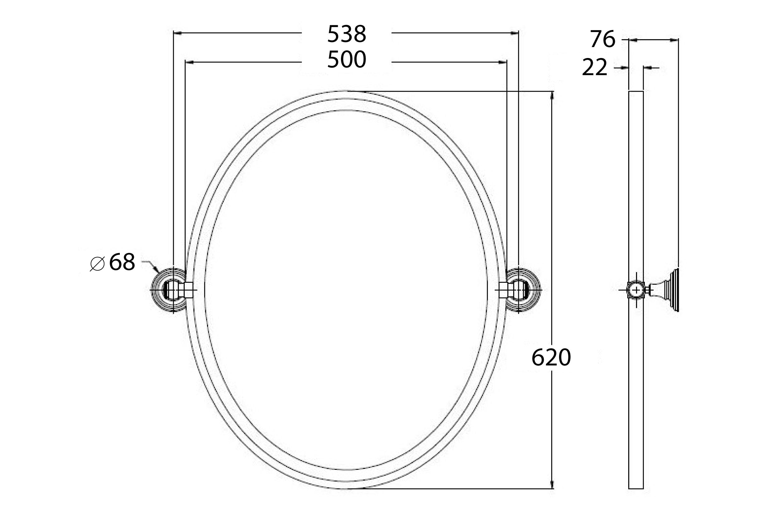 Mayer Oval Mirror - Brushed Brass