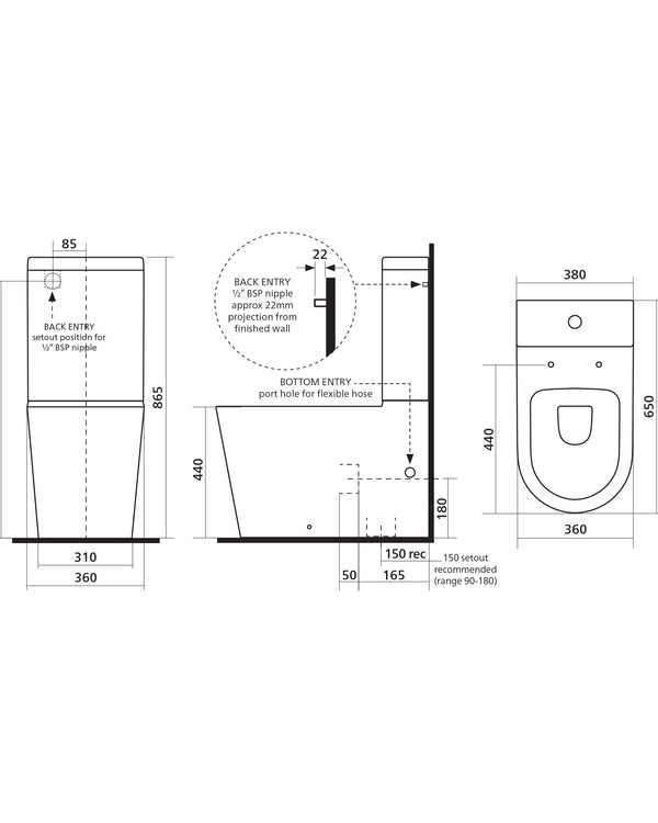 MODIA WF CF Toilet UNI SLIM