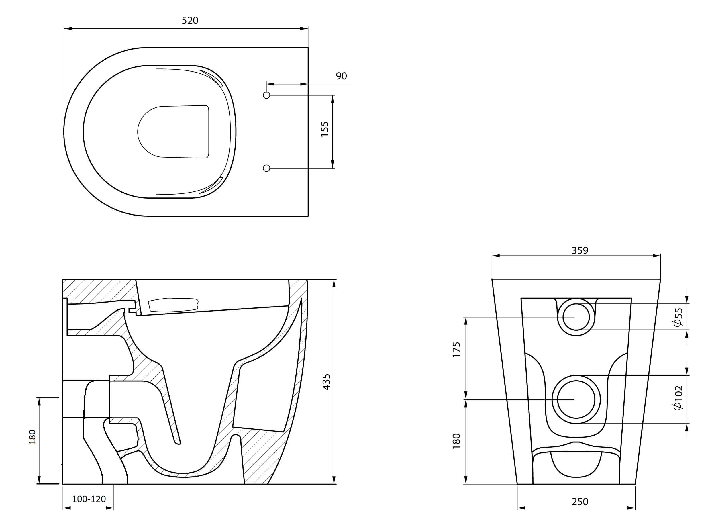 Narva Rimless Floor Pan with Thick Seat & Pan Bend