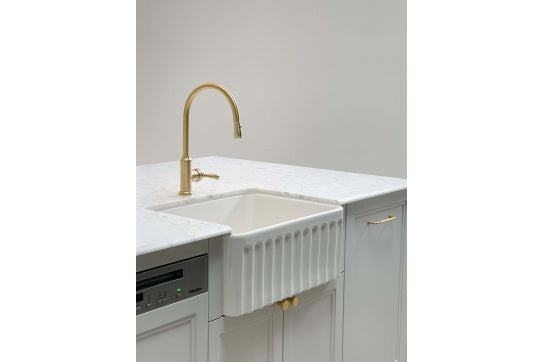 KIT - Novi 60x46 Fireclay Butler Sink (Overflow) – Gloss White