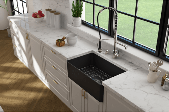 KIT - Novi 75x46 Fireclay Butler Sink (Overflow) – Matte Black