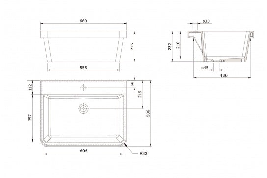 Ravine 66x51 Fireclay Sink