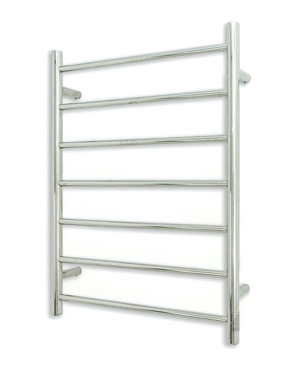 Polished 600 x 800mm Rnd Heated Towel Rail LEFT