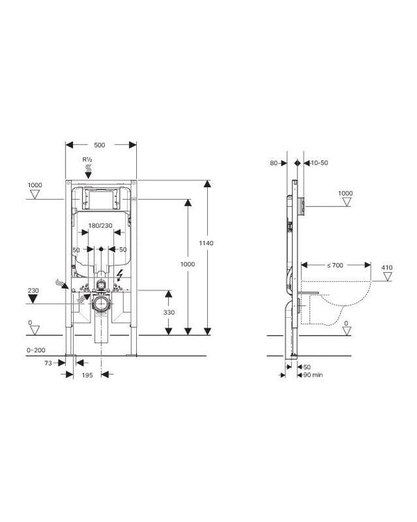 Sigma8 Duofix Concealed cistern front press 3 star