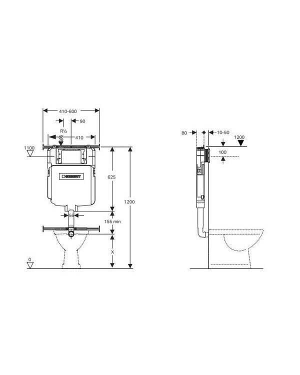 Sigma8 Concealed cistern front press 3 star