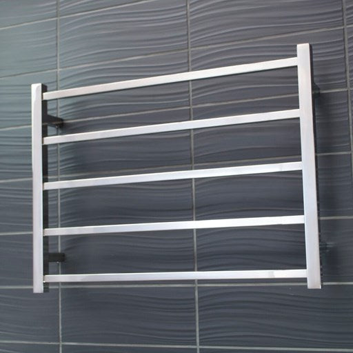 Polished 750 x 550mm Squ Heated Towel Rail LEFT