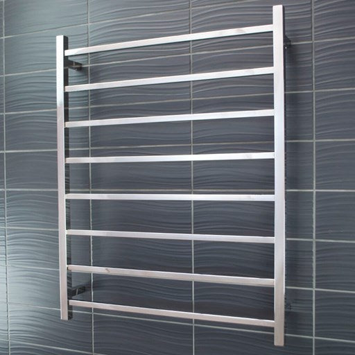 Polished 800 x 1000mm Squ Heated Towel Rail LEFT