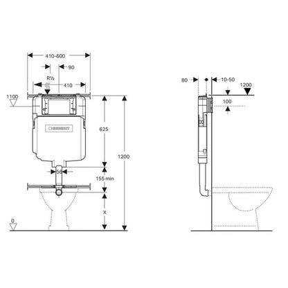 Sigma8 Concealed cistern front press 4 star