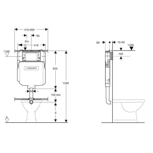 Sigma8 Concealed cistern front press 4 star