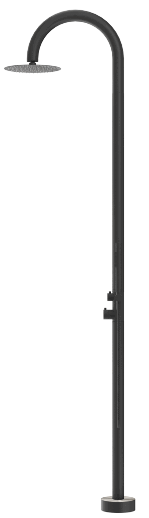 Mica Gooseneck Freestanding Outdoor Shower Black