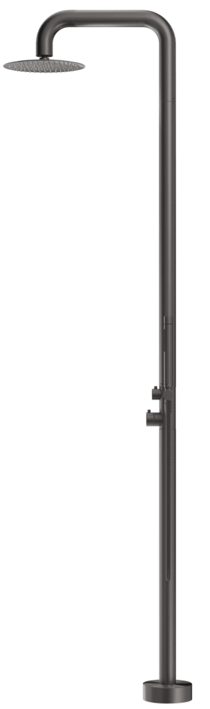 Mica Soft Square Freestanding Outdoor Shower Gunmetal