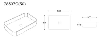 Kliff Fine Ceramic Above Counter Basin LK-KA500-MCW