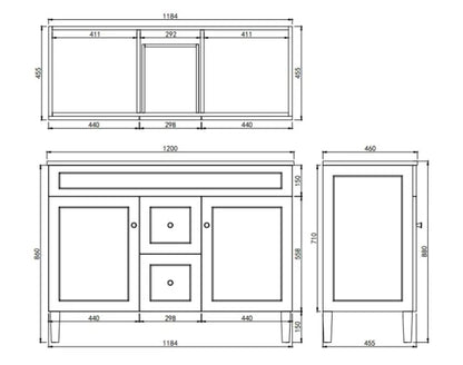 Harold Federation Free Standing Cabinet Matte White LK-FH124DL-MW